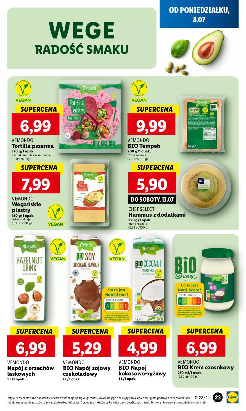 Gazetka promocyjna Lidl - GAZETKA - ważna 08.07 do 10.07.2024 - strona 29 - produkty: Buraki, Hummus, Kokos, Mus, Napój, Ryż, Tortilla