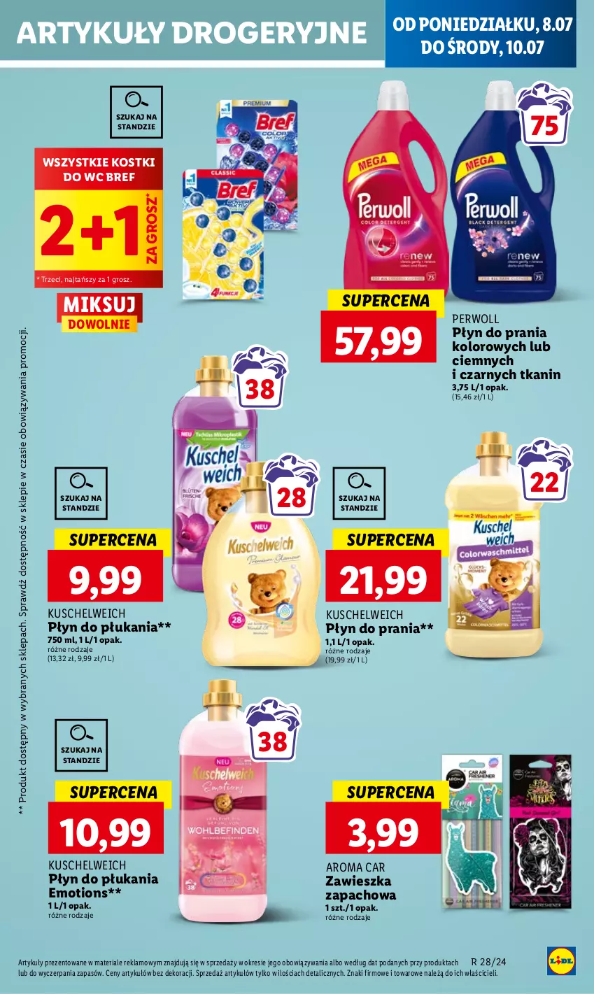 Gazetka promocyjna Lidl - GAZETKA - ważna 08.07 do 10.07.2024 - strona 47 - produkty: Bref, Perwoll, Płyn do płukania, Płyn do prania