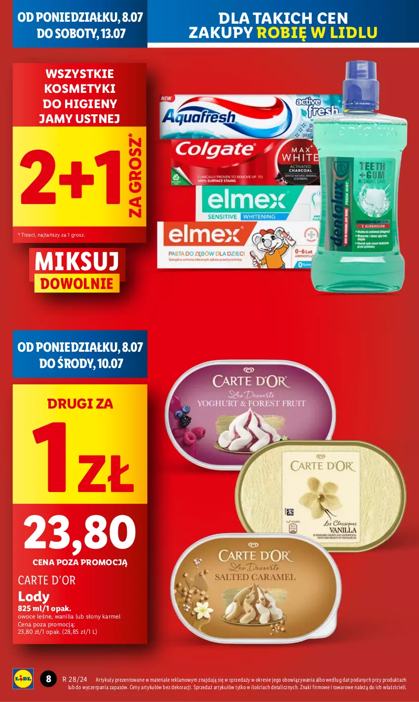 Gazetka promocyjna Lidl - GAZETKA - ważna 08.07 do 10.07.2024 - strona 8 - produkty: Lody, Owoce