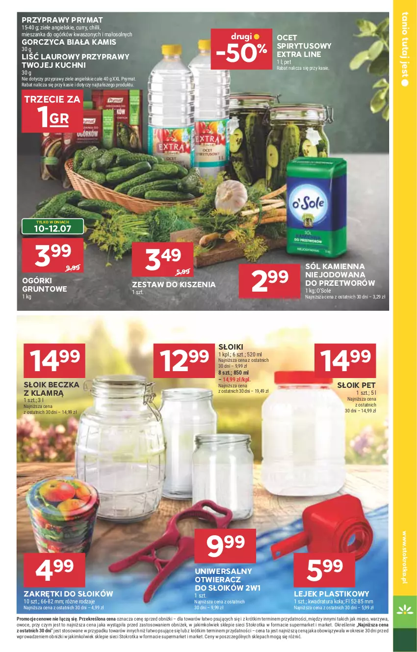 Gazetka promocyjna Stokrotka - Supermarket - ważna 10.07 do 16.07.2025 - strona 5 - produkty: Grunt, Kamis, Laur, Mięso, Ocet, Otwieracz, Owoce, Prymat, Przyprawy, Sól, Warzywa, Ziele angielskie