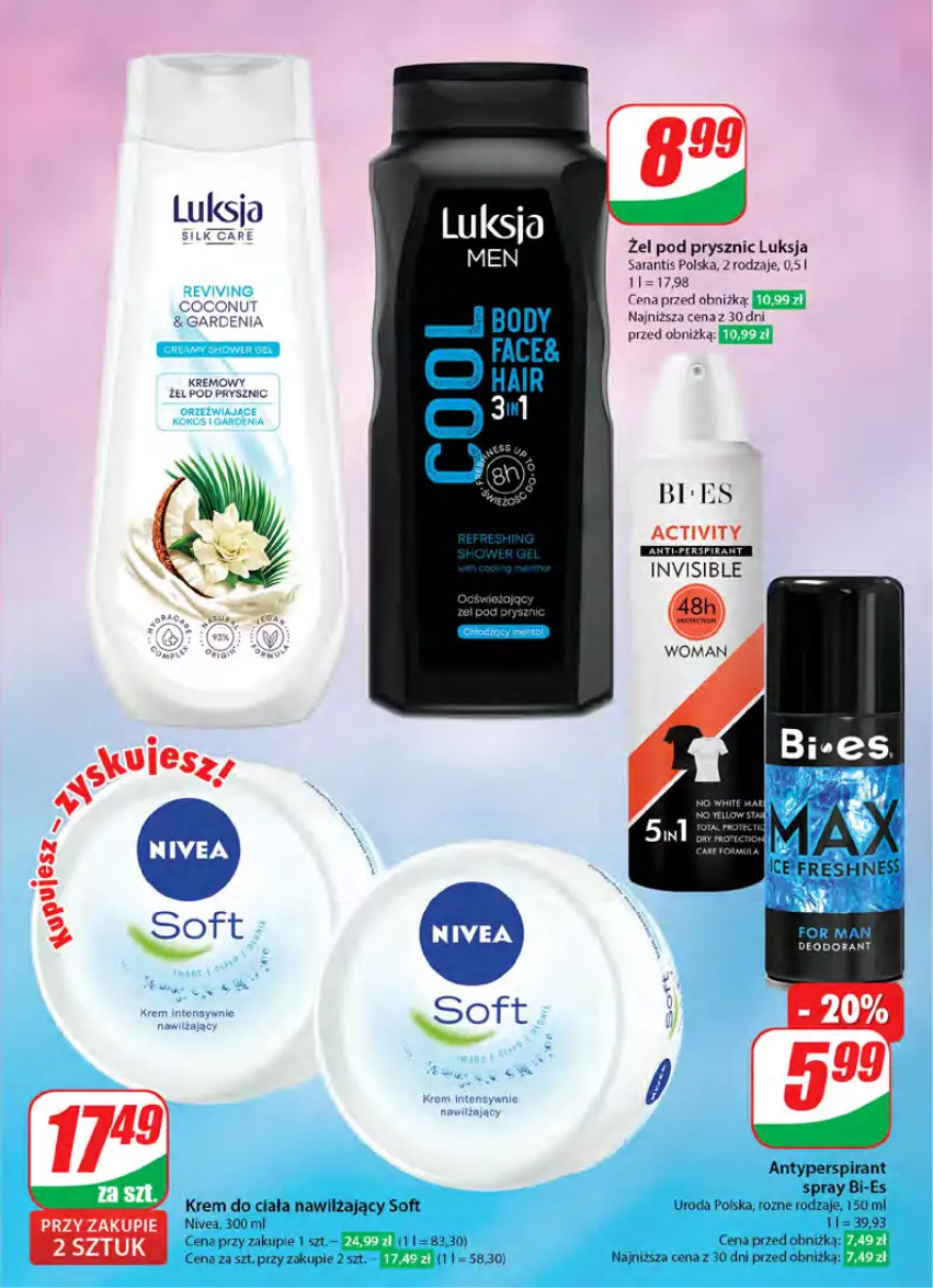 Gazetka promocyjna Dino - Gazetka 40 / 2024 - ważna 02.10 do 08.10.2024 - strona 63 - produkty: Antyperspirant, Krem do ciała, Luksja, Nivea