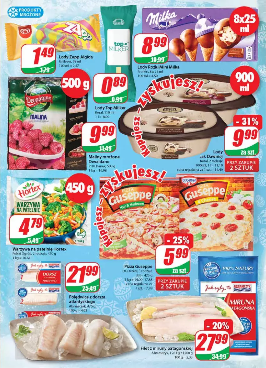 Gazetka promocyjna Dino - Gazetka - ważna 31.03 do 06.04.2021 - strona 11 - produkty: Algida, Dorsz, Hortex, LG, Lody, Maliny, Milka, Ogród, Pizza, Tago, Warzywa