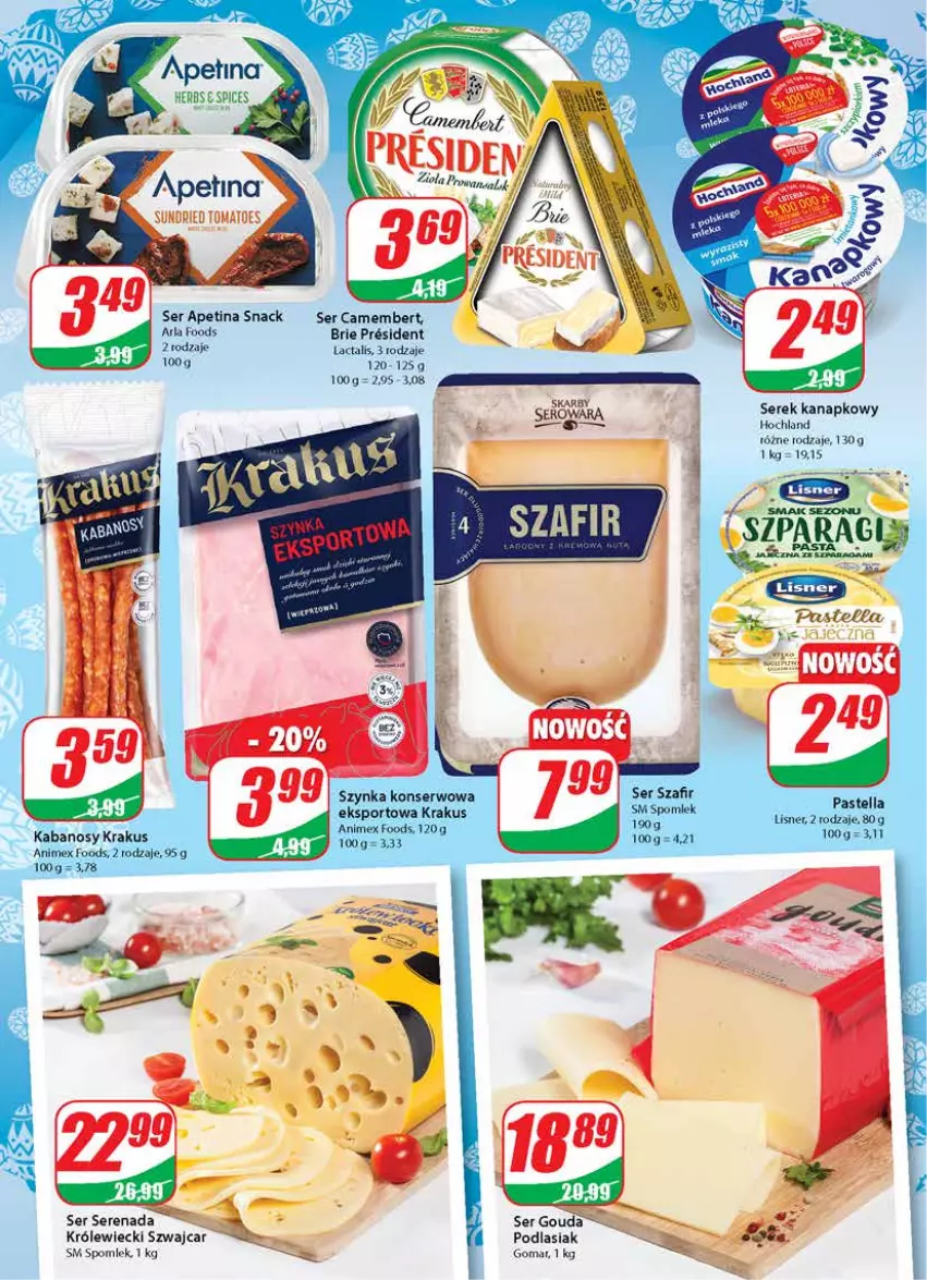 Gazetka promocyjna Dino - Gazetka - ważna 31.03 do 06.04.2021 - strona 16 - produkty: Brie, Camembert, Gouda, Hochland, Ser, Serek, Serek kanapkowy, Szynka, Szynka konserwowa