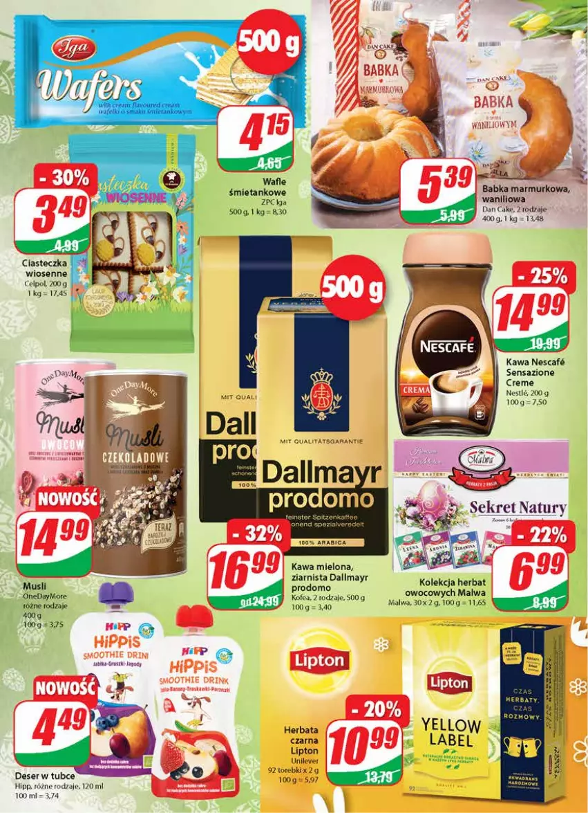 Gazetka promocyjna Dino - Gazetka - ważna 31.03 do 06.04.2021 - strona 6 - produkty: Babka, BIC, Dan Cake, Deser, Fa, Gruszki, Herbata, HiPP, Kawa, Kawa mielona, Kret, Lipton, Ser, Wafle