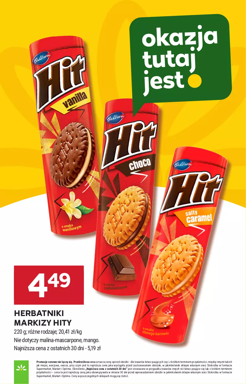 Gazetka promocyjna Stokrotka - Supermarket - ważna 12.03 do 18.03.2026 - strona 14 - produkty: Herbatniki, Mango, Mascarpone, Mięso, Optima, Owoce, Warzywa