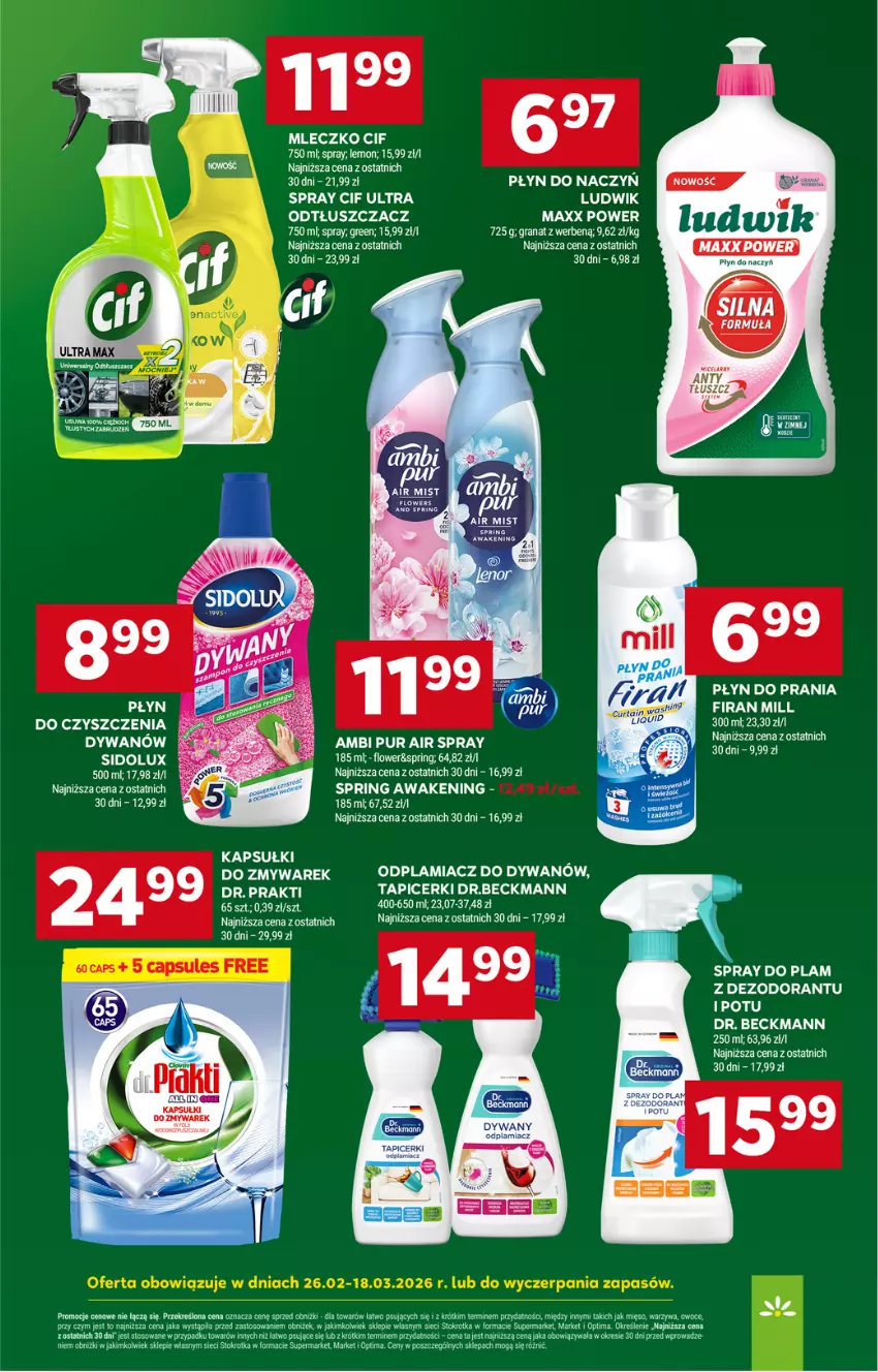 Gazetka promocyjna Stokrotka - Supermarket - ważna 12.03 do 18.03.2026 - strona 21 - produkty: Ambi Pur, Cif, Dezodorant, Dywan, Gra, Granat, Ludwik, Mięso, Mleczko, Odplamiacz, Odtłuszczacz, Owoce, Płyn do prania, Pur, Ryż, Sidolux, Warzywa