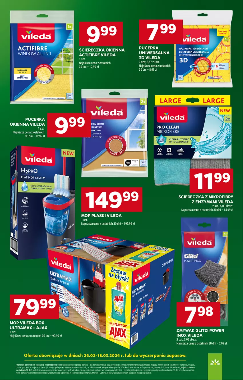 Gazetka promocyjna Stokrotka - Supermarket - ważna 12.03 do 18.03.2026 - strona 24 - produkty: Ajax, Fa, Mięso, Mop, Owoce, Rama, Vileda, Warzywa