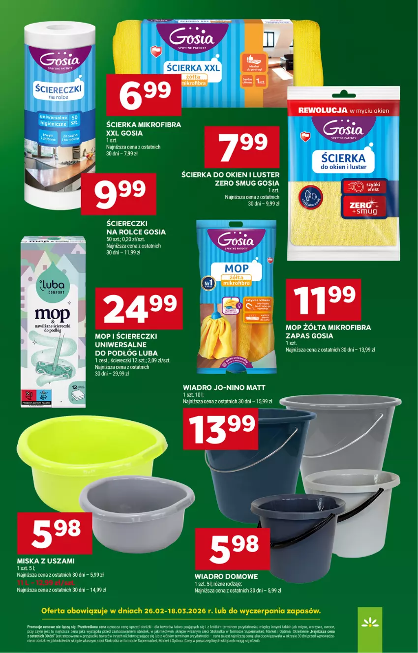 Gazetka promocyjna Stokrotka - Supermarket - ważna 12.03 do 18.03.2026 - strona 26 - produkty: Mięso, Miska, Mop, Optima, Owoce, Warzywa, Wiadro