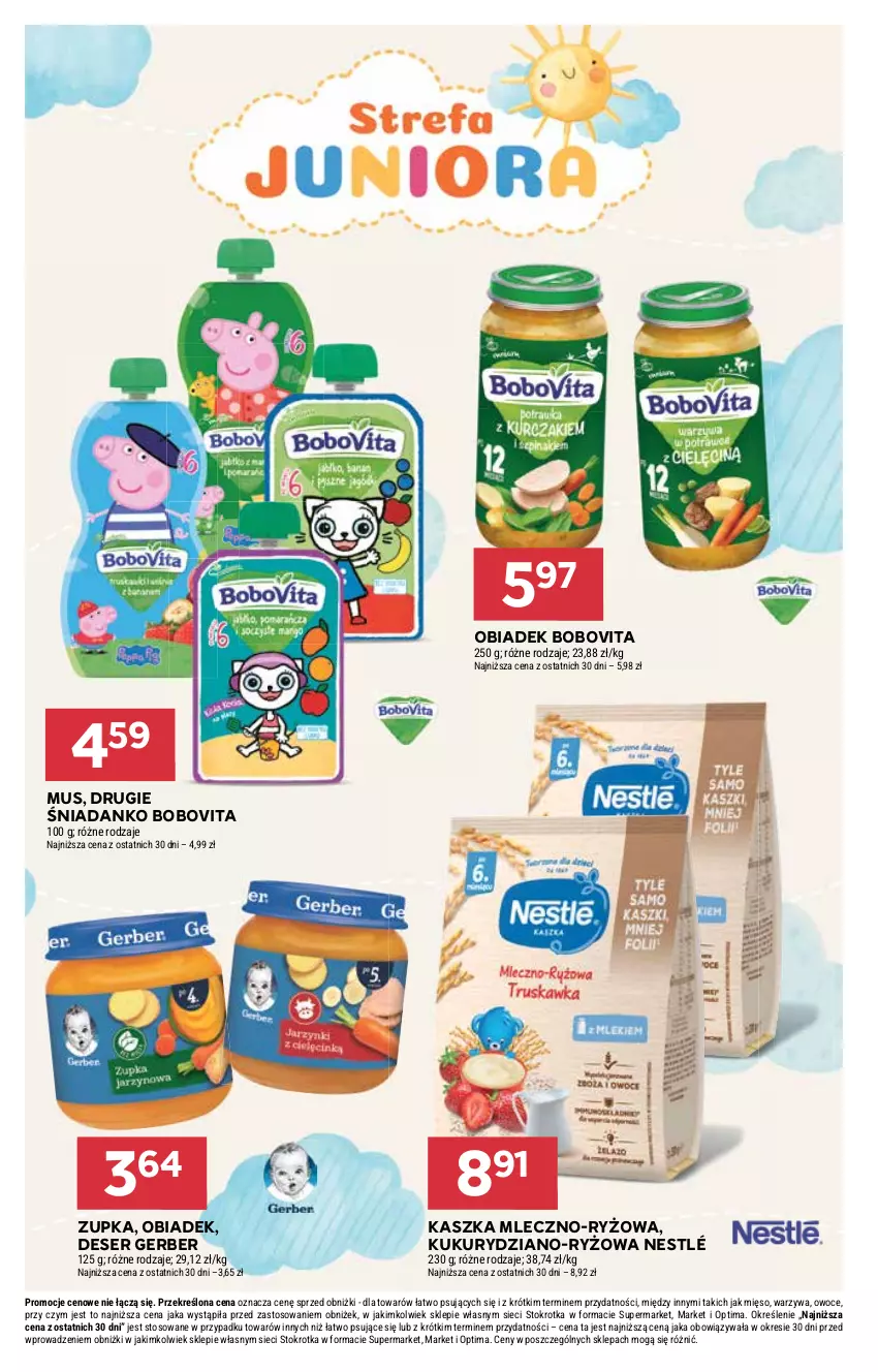 Gazetka promocyjna Stokrotka - Supermarket - ważna 12.03 do 18.03.2026 - strona 40 - produkty: BoboVita, Deser, Gerber, Mięso, Mus, Nestlé, Optima, Owoce, Ryż, Ser, Warzywa