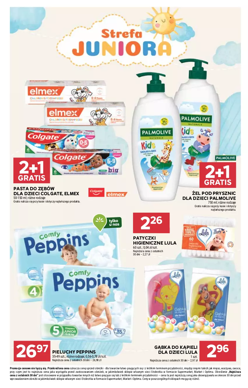 Gazetka promocyjna Stokrotka - Supermarket - ważna 12.03 do 18.03.2026 - strona 41 - produkty: Colgate, Dzieci, Elmex, Gra, LG, Mięso, Optima, Owoce, Palmolive, Pasta do zębów, Pieluchy, Warzywa