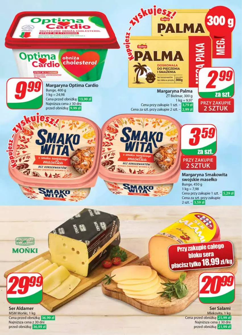 Gazetka promocyjna Dino - Gazetka 20 / 2024 - ważna 15.05 do 21.05.2024 - strona 38 - produkty: Margaryna, Mleko, Mlekovita, Optima, Optima Cardio, Palma, Salami, Ser, Ser salami, Smakowita