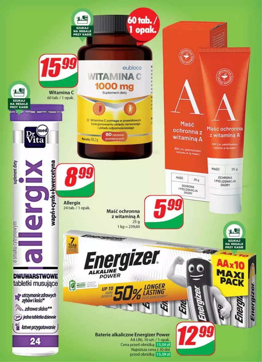 Gazetka promocyjna Dino - Gazetka 20 / 2024 - ważna 15.05 do 21.05.2024 - strona 58 - produkty: Baterie alkaliczne, Cynk, Energizer, Mus, Por, Suplement diety, Tablet, Tabletki musujące, Wiko