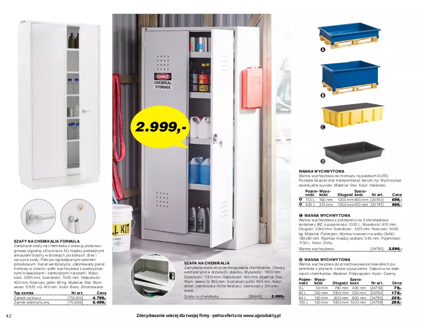 Gazetka promocyjna AJ Produkty - Magazyn - ważna 01.01 do 31.03.2021 - strona 42 - produkty: Drzwi, Fa, Lakier, Paleta, Piec, Pojemnik, Por, Sok, Sport, Szafa, Tran, Wanna