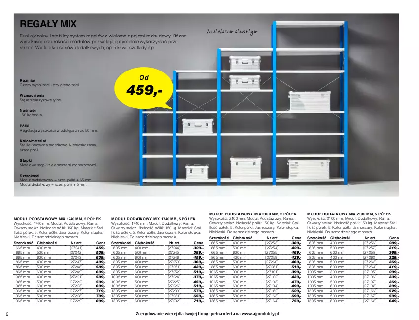 Gazetka promocyjna AJ Produkty - Magazyn - ważna 01.01 do 31.03.2021 - strona 6 - produkty: Drzwi, Lakier, Półka, Rama, Regał, Sok, Top