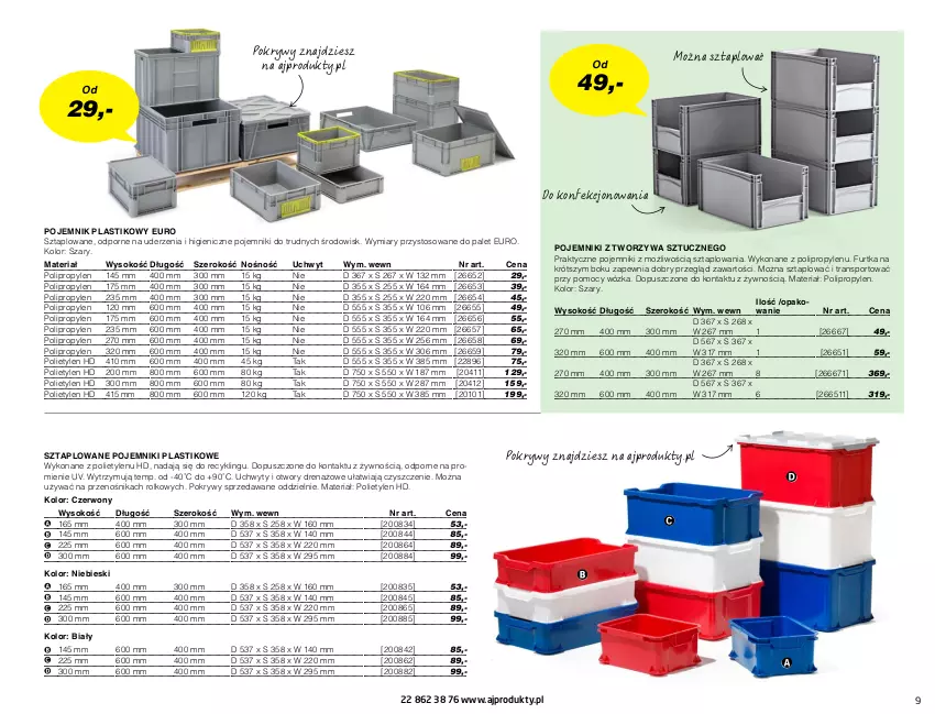 Gazetka promocyjna AJ Produkty - Magazyn - ważna 01.01 do 31.03.2021 - strona 9 - produkty: Pojemnik, Pojemnik plastikowy, Por, Sok, Sport, Tran, Uchwyty