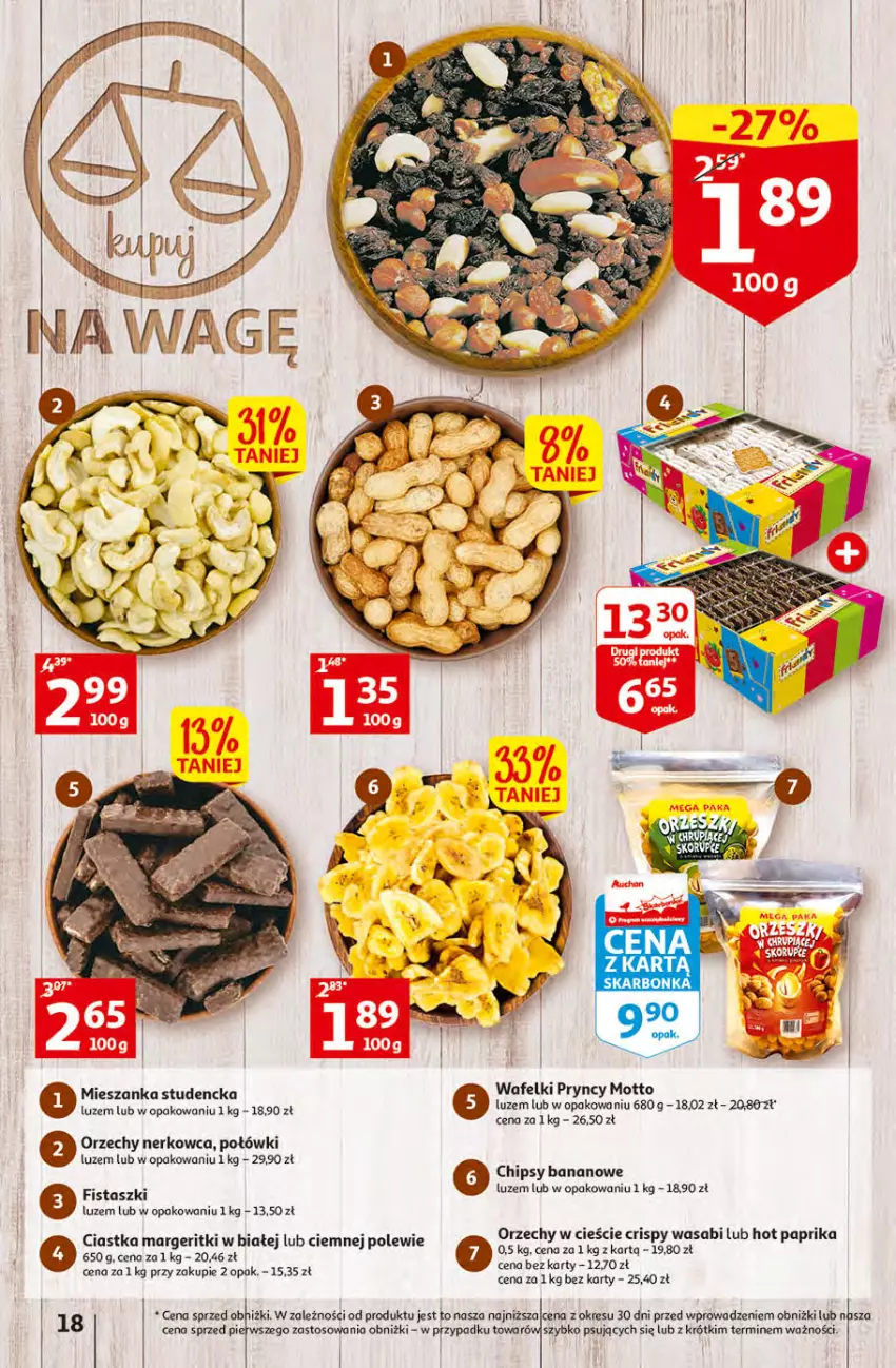 Gazetka promocyjna Auchan - Gazetka Rewelacyjne Wielopaki Hipermarket Auchan - ważna 23.02 do 01.03.2023 - strona 18 - produkty: Chipsy, Ciastka, Mieszanka studencka, O nas, Wasa