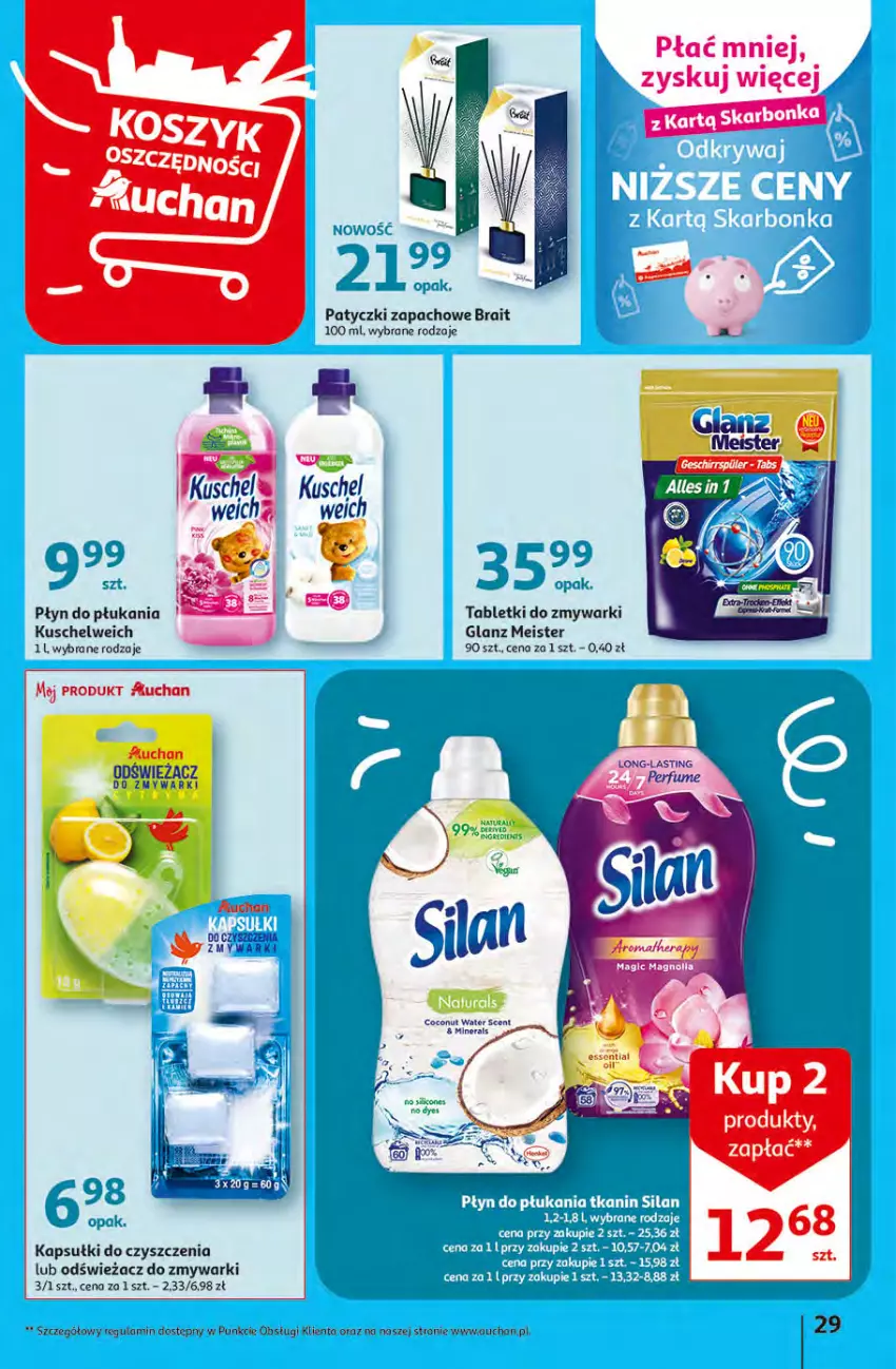 Gazetka promocyjna Auchan - Gazetka Rewelacyjne Wielopaki Hipermarket Auchan - ważna 23.02 do 01.03.2023 - strona 29 - produkty: Fa, Odświeżacz do zmywarki, Perfum, Płyn do płukania, Tablet, Tabletki do zmywarki, Zmywarki