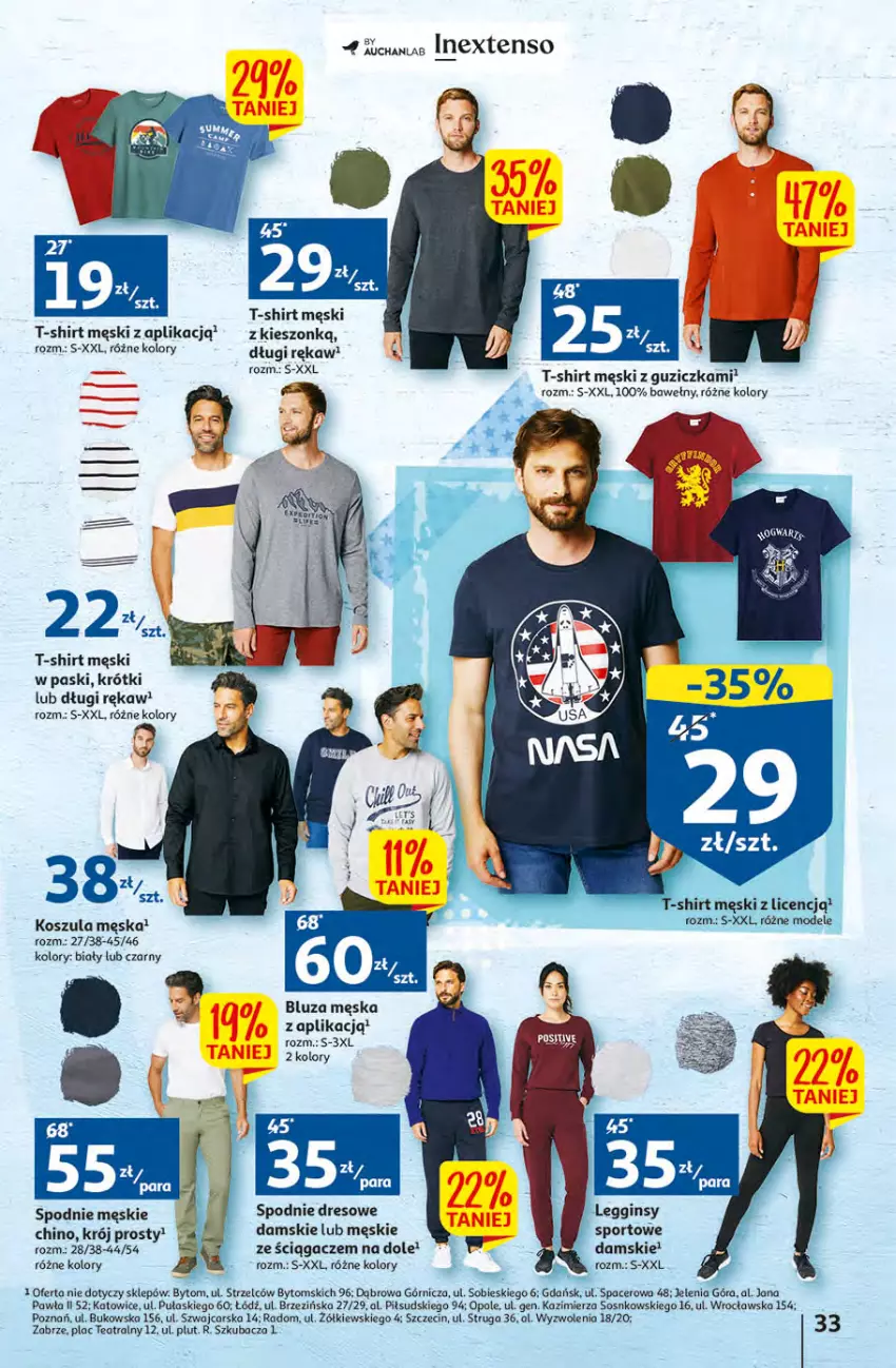 Gazetka promocyjna Auchan - Gazetka Rewelacyjne Wielopaki Hipermarket Auchan - ważna 23.02 do 01.03.2023 - strona 33 - produkty: Acer, Bluza, Cars, Dres, Gin, Kosz, Koszula, Legginsy, Por, Sos, Spodnie, Spodnie dresowe, Sport, T-shirt