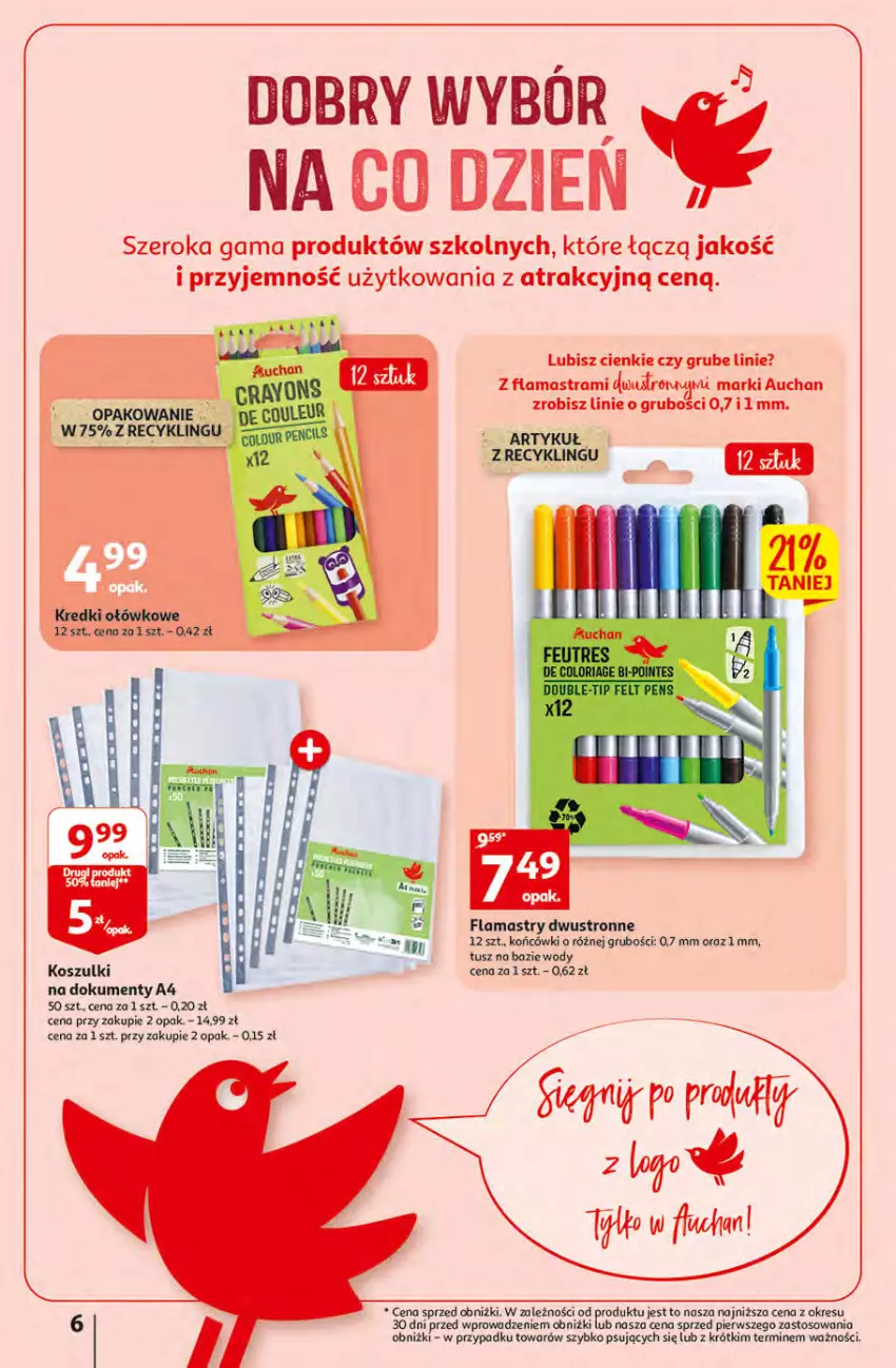 Gazetka promocyjna Auchan - Gazetka Rewelacyjne Wielopaki Hipermarket Auchan - ważna 23.02 do 01.03.2023 - strona 6 - produkty: Flamastry, Kosz, O nas, Tusz