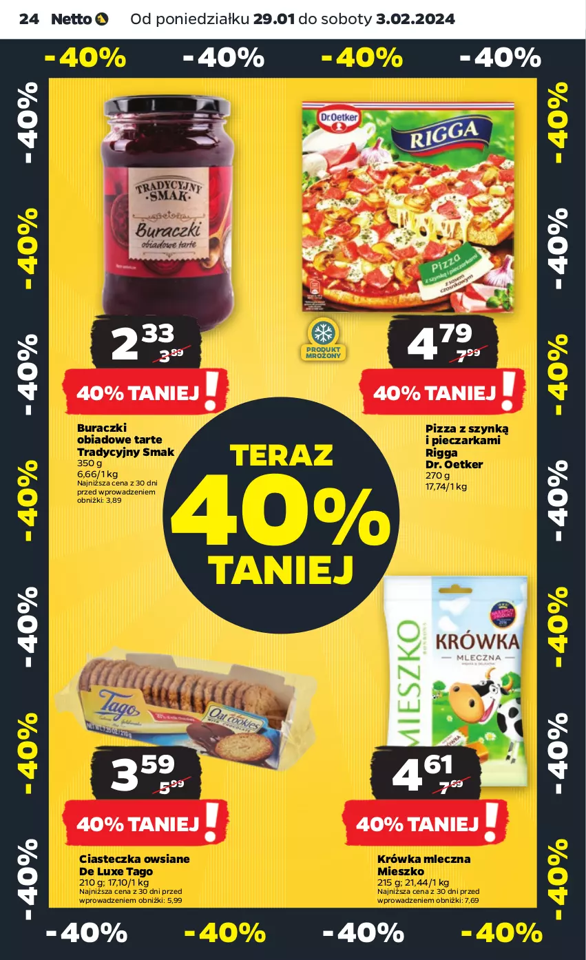 Gazetka promocyjna Netto - Artykuły spożywcze - ważna 29.01 do 03.02.2024 - strona 24 - produkty: Buraczki, Dr. Oetker, Piec, Pieczarka, Pizza, Tago, Tera