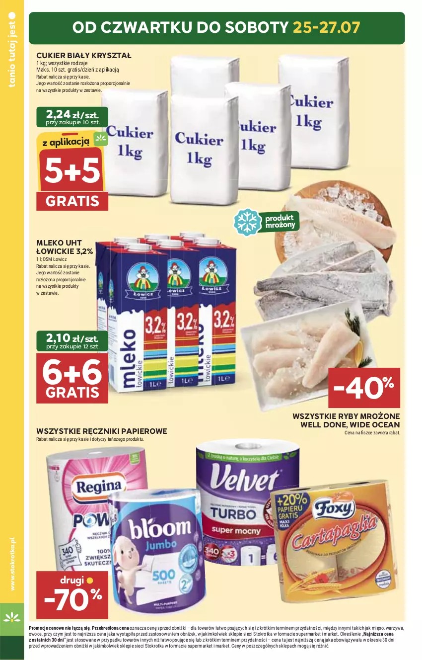 Gazetka promocyjna Stokrotka - Market - ważna 25.07 do 31.07.2024 - strona 4 - produkty: Cukier, Gra, HP, Mleko, Papier, Ręcznik, Ręczniki papierowe