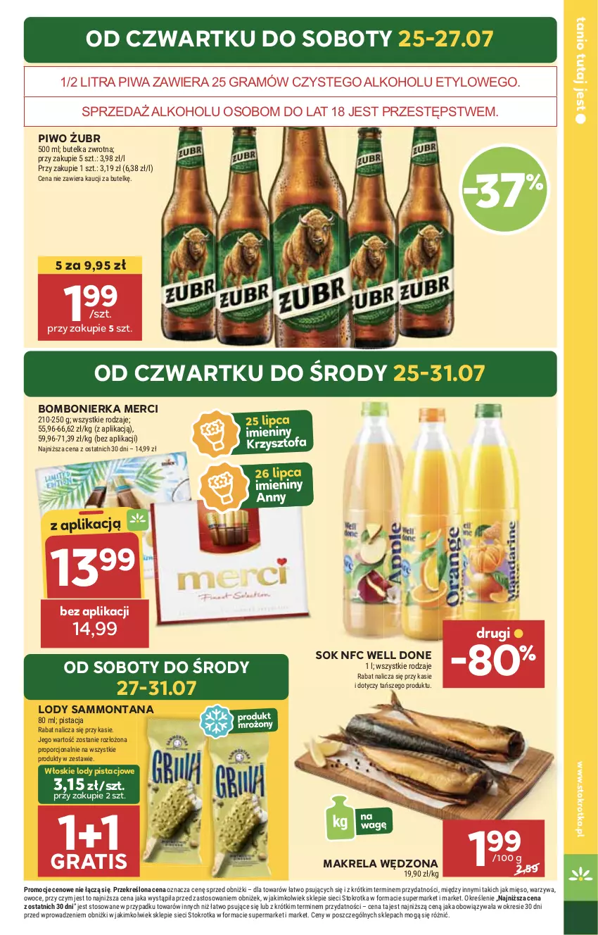 Gazetka promocyjna Stokrotka - Market - ważna 25.07 do 31.07.2024 - strona 5 - produkty: Gra, HP, Lody, Merci, Piwa, Piwo, Sok