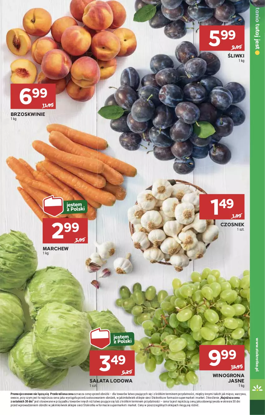 Gazetka promocyjna Stokrotka - Market - ważna 25.07 do 31.07.2024 - strona 7 - produkty: Brzoskwinie, Czosnek, HP, Sałat, Sałata lodowa, Wino, Winogrona