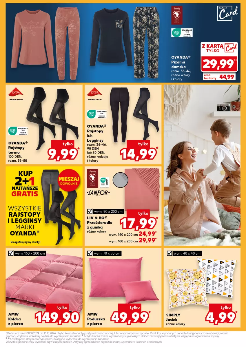 Gazetka promocyjna Kaufland - Kaufland - ważna 10.10 do 16.10.2024 - strona 19 - produkty: Gin, Kołdra, Legginsy, Piżama, Poduszka, Rajstopy, Top, Waga