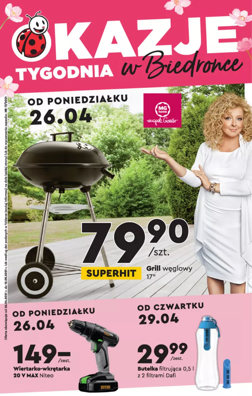 Gazetka promocyjna Biedronka - Okazje tygodnia - ważna 26.04 do 12.05.2021 - strona 1 - produkty: Grill, Tarka, Wkręt, Wkrętarka