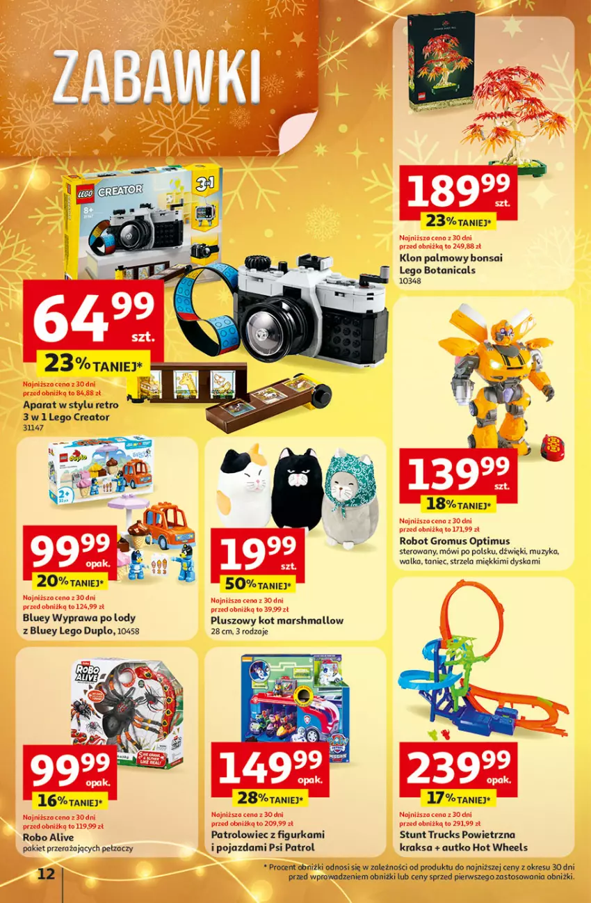Gazetka promocyjna Auchan - Gazetka Święta jak babcię kocham Hipermarket Auchan - ważna 04.12 do 10.12.2025 - strona 12 - produkty: Hot Wheels, LEGO, LEGO Creator, LEGO Duplo, Lody, Mars, Mus, Pojazd, Psi Patrol, Robot