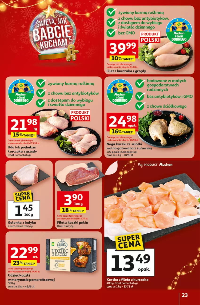 Gazetka promocyjna Auchan - Gazetka Święta jak babcię kocham Hipermarket Auchan - ważna 04.12 do 10.12.2025 - strona 23 - produkty: Golonka z indyka, Kurczak
