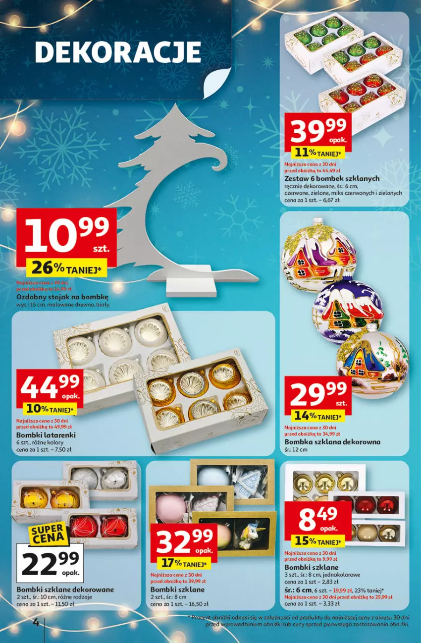 Gazetka promocyjna Auchan - Gazetka Święta jak babcię kocham Hipermarket Auchan - ważna 04.12 do 10.12.2025 - strona 4 - produkty: Bombki, LANA, Stojak