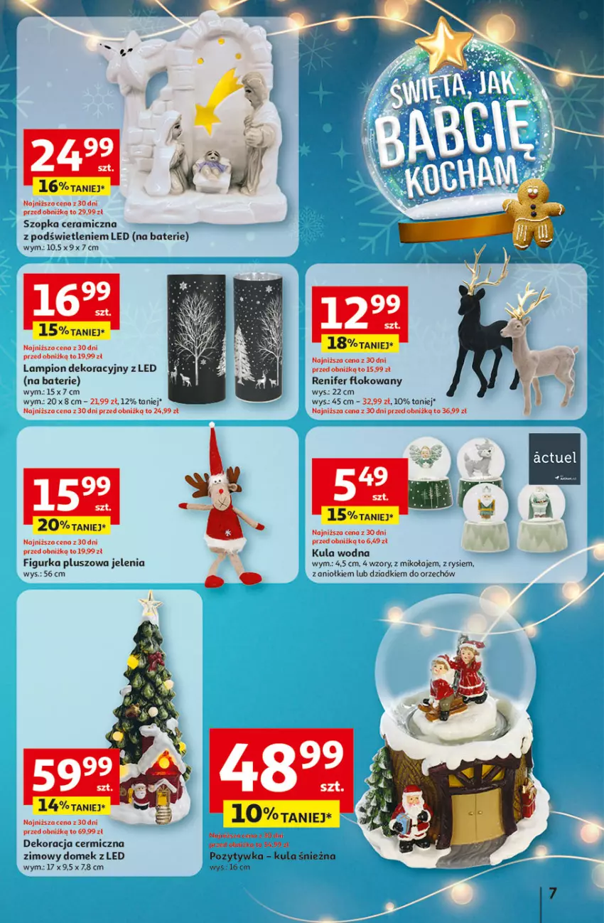 Gazetka promocyjna Auchan - Gazetka Święta jak babcię kocham Hipermarket Auchan - ważna 04.12 do 10.12.2025 - strona 7 - produkty: Kula śnieżna, Lampion, Renifer