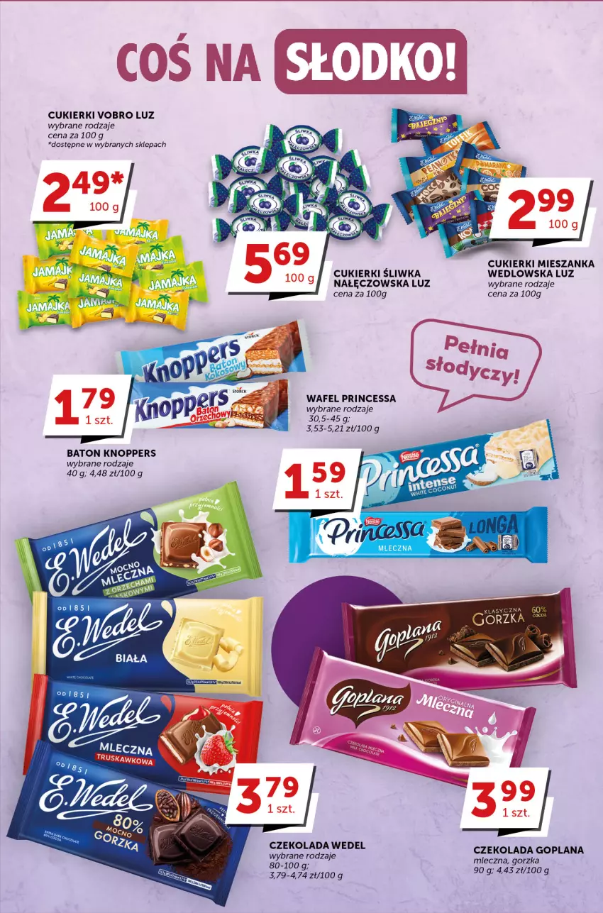 Gazetka promocyjna Groszek - ważna 04.05 do 16.05.2023 - strona 19 - produkty: Baton, Cukier, Cukierki, Czekolada, Goplana, Knoppers, LANA, Princessa