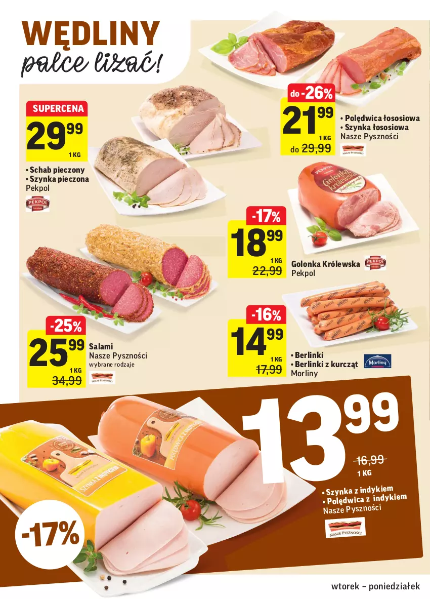 Gazetka promocyjna Intermarche - Świeżo i tanio - ważna 11.05 do 17.05.2021 - strona 12 - produkty: Berlinki, Morliny, Pekpol, Piec, Polędwica, Salami, Schab pieczony, Sos, Szynka