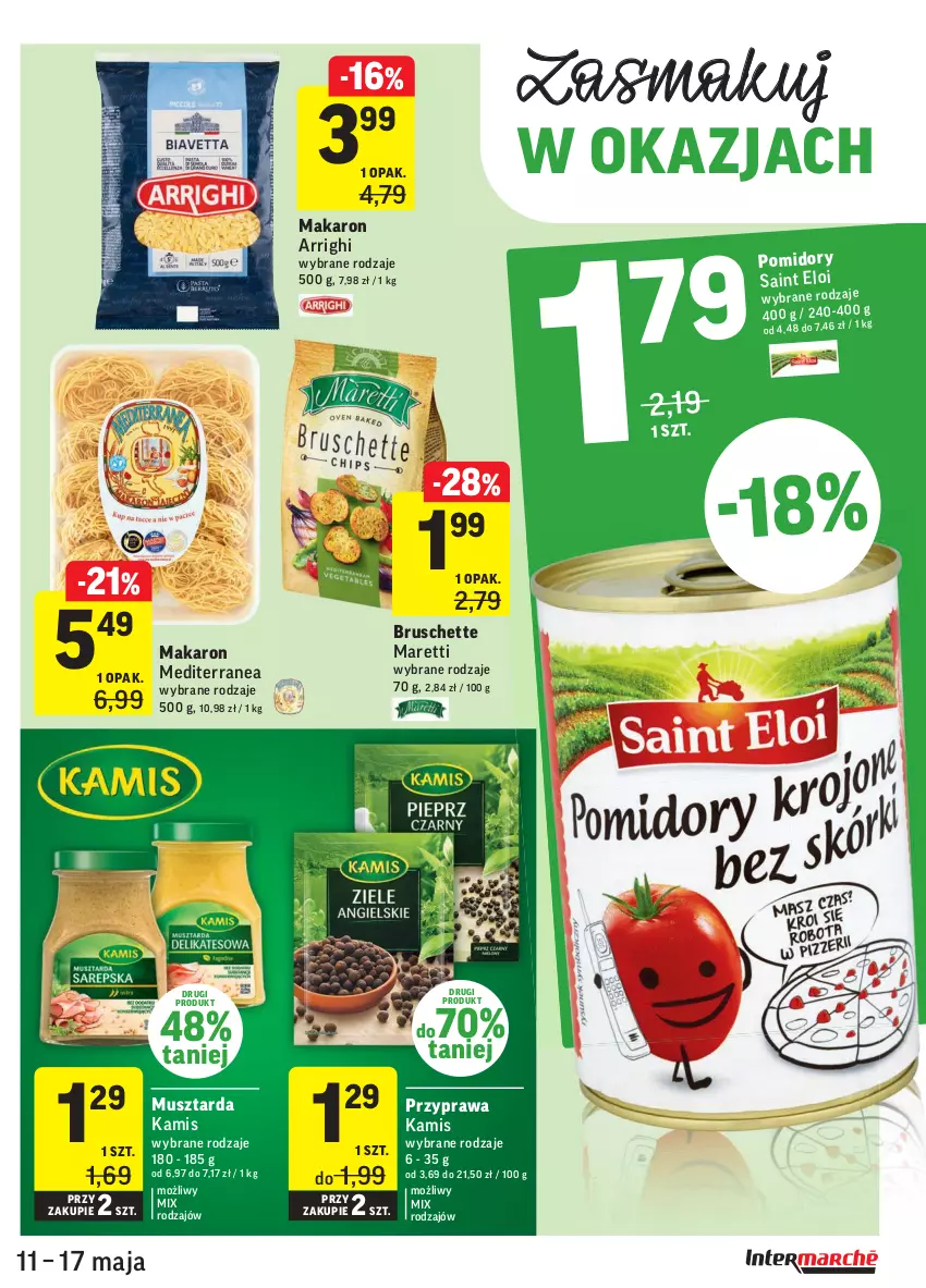 Gazetka promocyjna Intermarche - Świeżo i tanio - ważna 11.05 do 17.05.2021 - strona 27 - produkty: Bruschette, Kamis, Makaron, Mus, Musztarda