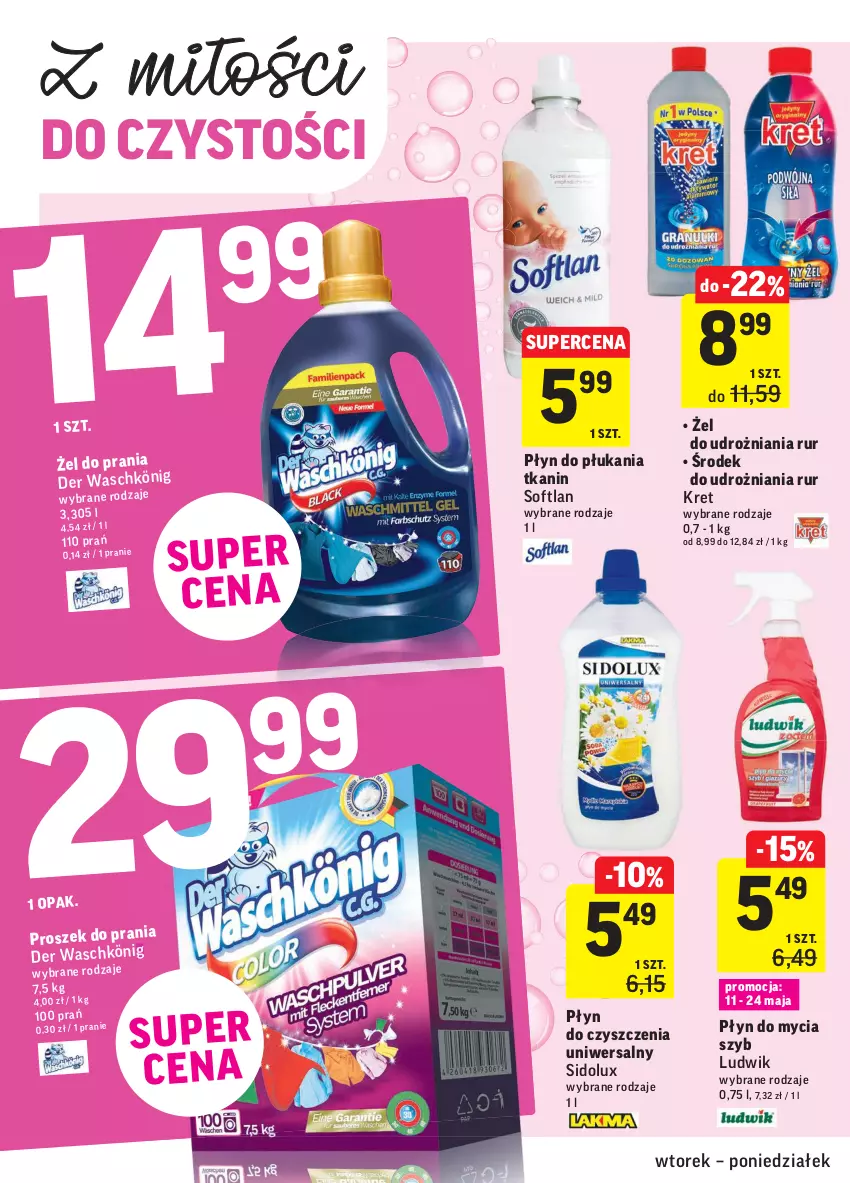 Gazetka promocyjna Intermarche - Świeżo i tanio - ważna 11.05 do 17.05.2021 - strona 34 - produkty: König, Kret, Ludwik, Płyn do mycia, Płyn do płukania, Proszek do prania, Sidolux