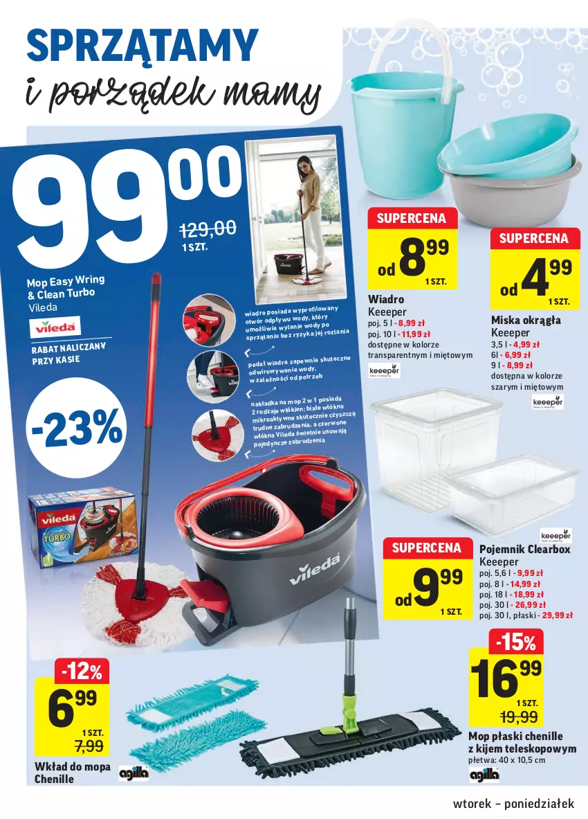 Gazetka promocyjna Intermarche - Świeżo i tanio - ważna 11.05 do 17.05.2021 - strona 36 - produkty: Kije, Miska, Mop, Pojemnik, Por, Teleskop, Tran, Vileda, Wiadro, Wkład do mopa