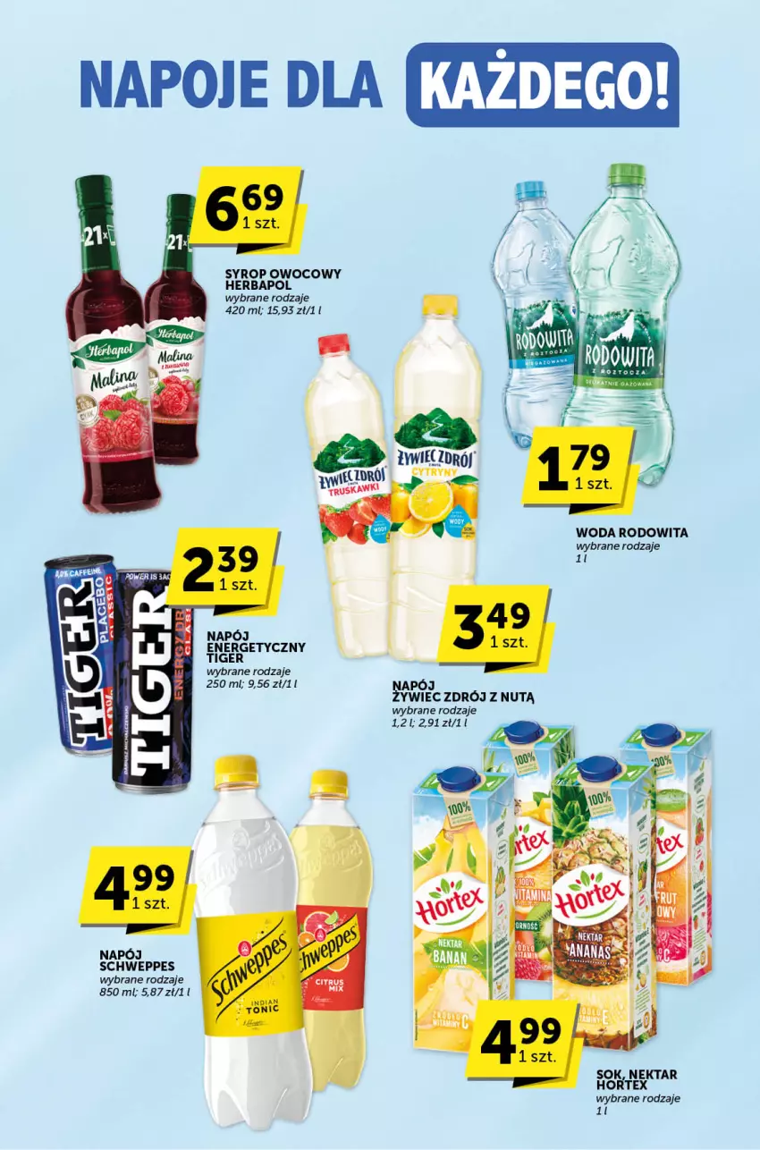 Gazetka promocyjna ABC - ważna 08.02 do 20.02.2024 - strona 14 - produkty: Fa, Herbapol, Hortex, Napój, Napoje, Nektar, Schweppes, Sok, Syrop, Tiger, Woda