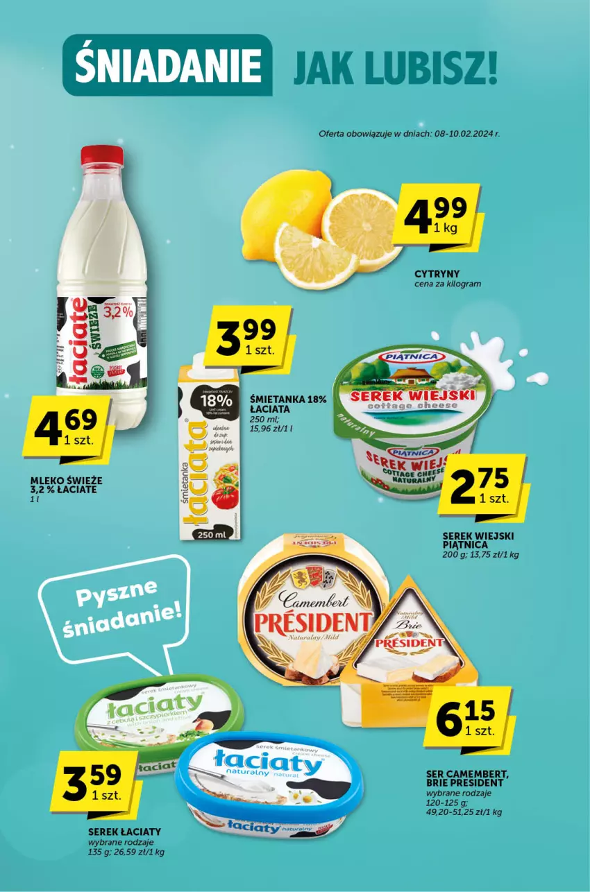 Gazetka promocyjna ABC - ważna 08.02 do 20.02.2024 - strona 3 - produkty: Brie, Camembert, Cytryny, Gra, Mleko, Piątnica, Ser, Serek, Serek wiejski