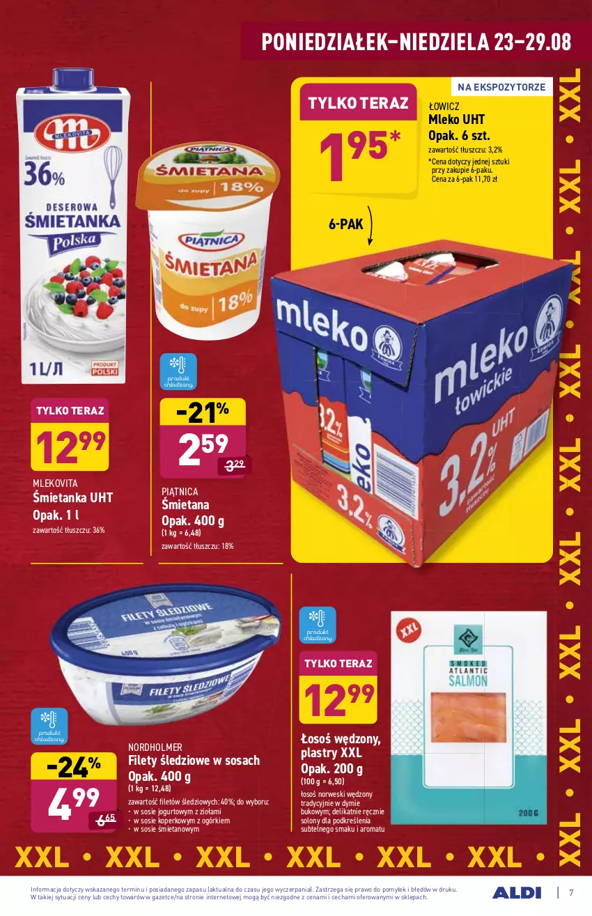 Gazetka promocyjna Aldi - SUPER SMACZNE OKAZJE - ważna 23.08 do 29.08.2021 - strona 7 - produkty: Jogurt, Mleko, Mlekovita, Piątnica, Sos, Tera