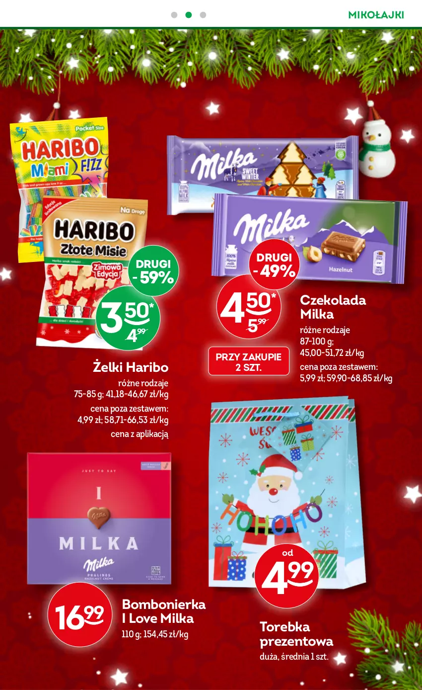 Gazetka promocyjna Żabka - ważna 22.11 do 05.12.2023 - strona 13 - produkty: Czekolada, Haribo, Milka, Torebka