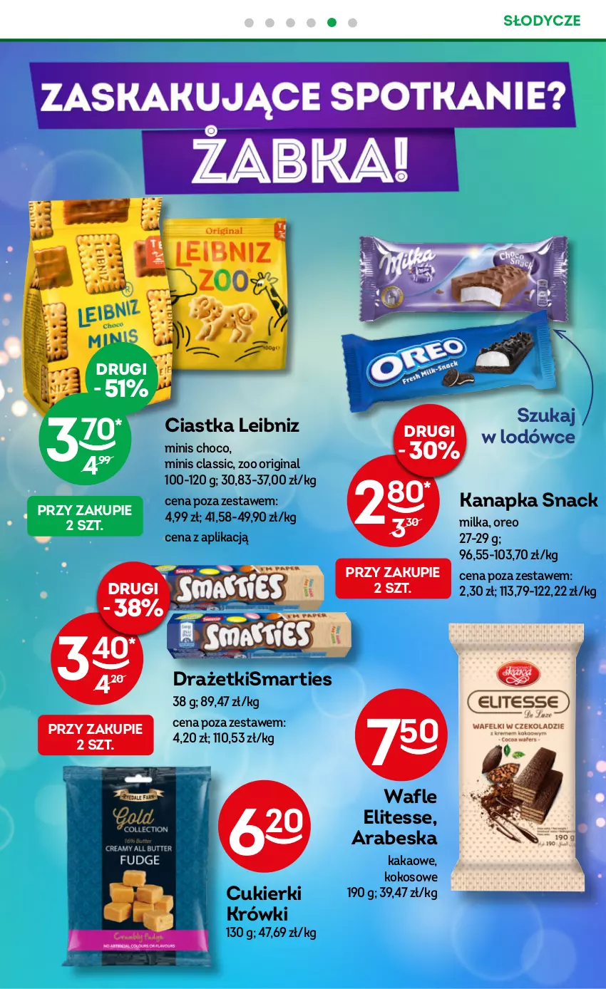 Gazetka promocyjna Żabka - ważna 22.11 do 05.12.2023 - strona 26 - produkty: Ciastka, Cukier, Cukierki, Gin, Kakao, Kokos, Milka, Oreo, Wafle