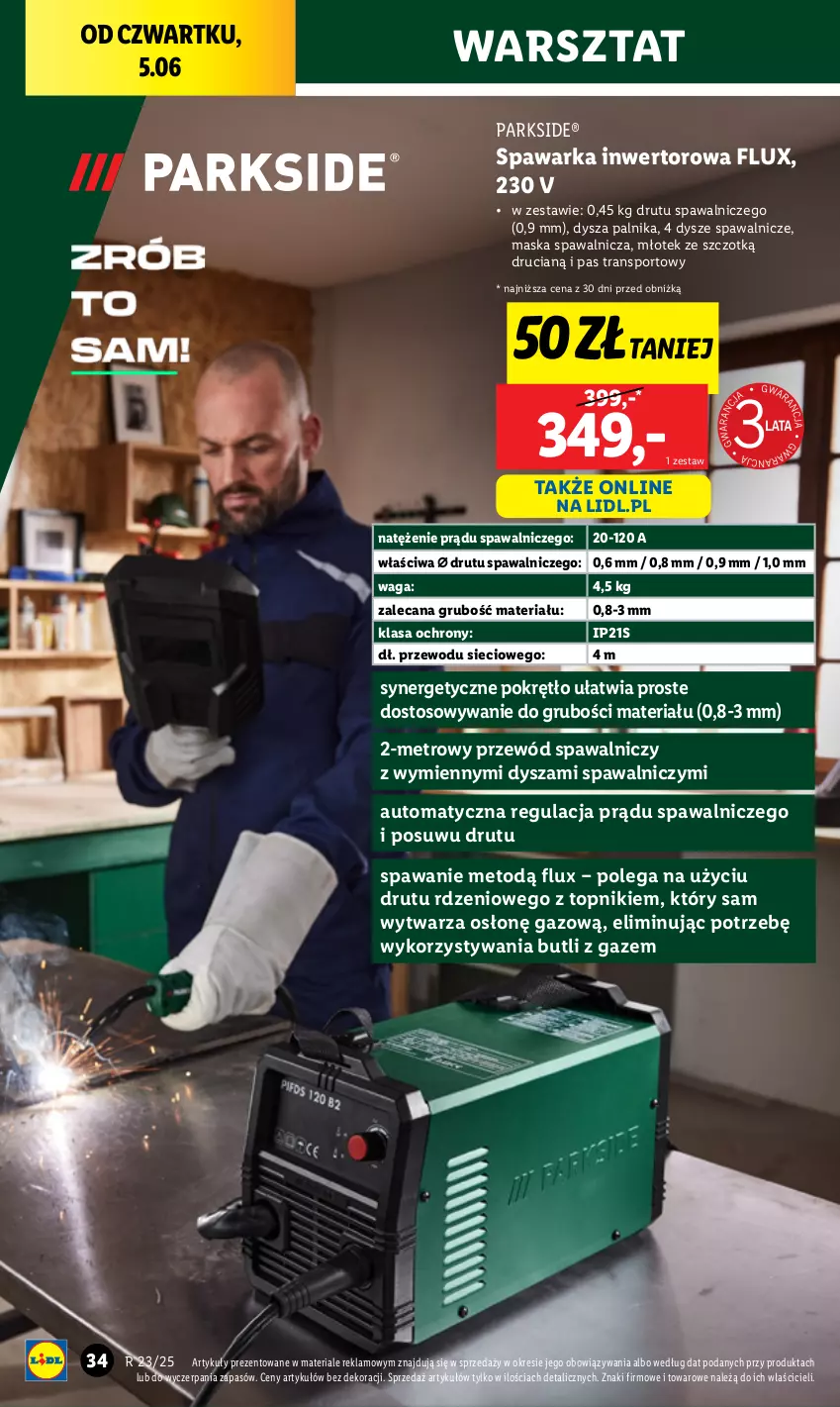 Gazetka promocyjna Lidl - GAZETKA - ważna 02.06 do 07.06.2025 - strona 42 - produkty: Maska, Metro, Młot, Młotek, Parkside, Pas transportowy, Por, Przewód, Sport, Top, Tran, Waga, Warka