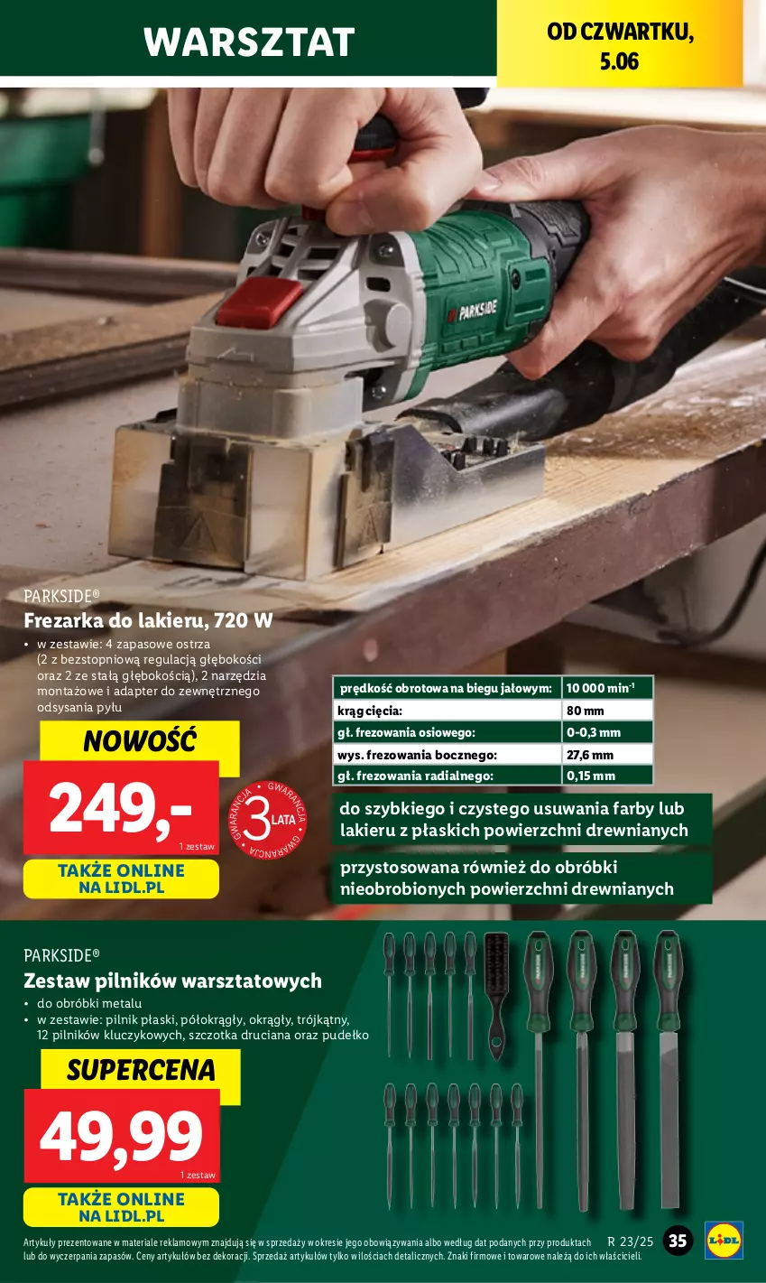 Gazetka promocyjna Lidl - GAZETKA - ważna 02.06 do 07.06.2025 - strona 43 - produkty: Fa, Frezarka, Lakier, Parkside, Pilnik, Pudełko, Szczotka, Szczotka druciana, Top