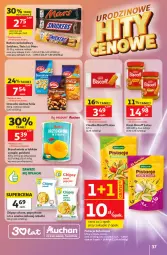 Gazetka promocyjna Auchan - Gazetka 30 Lat Hipermarket Auchan - Gazetka - ważna od 27.05 do 27.05.2026 - strona 37 - produkty: Pistacje, Ciastka, Orzeszki, Chipsy, Twix, Snickers, Mars, Syrop, Brzoskwinie, Baton, Felix, Orzeszki ziemne