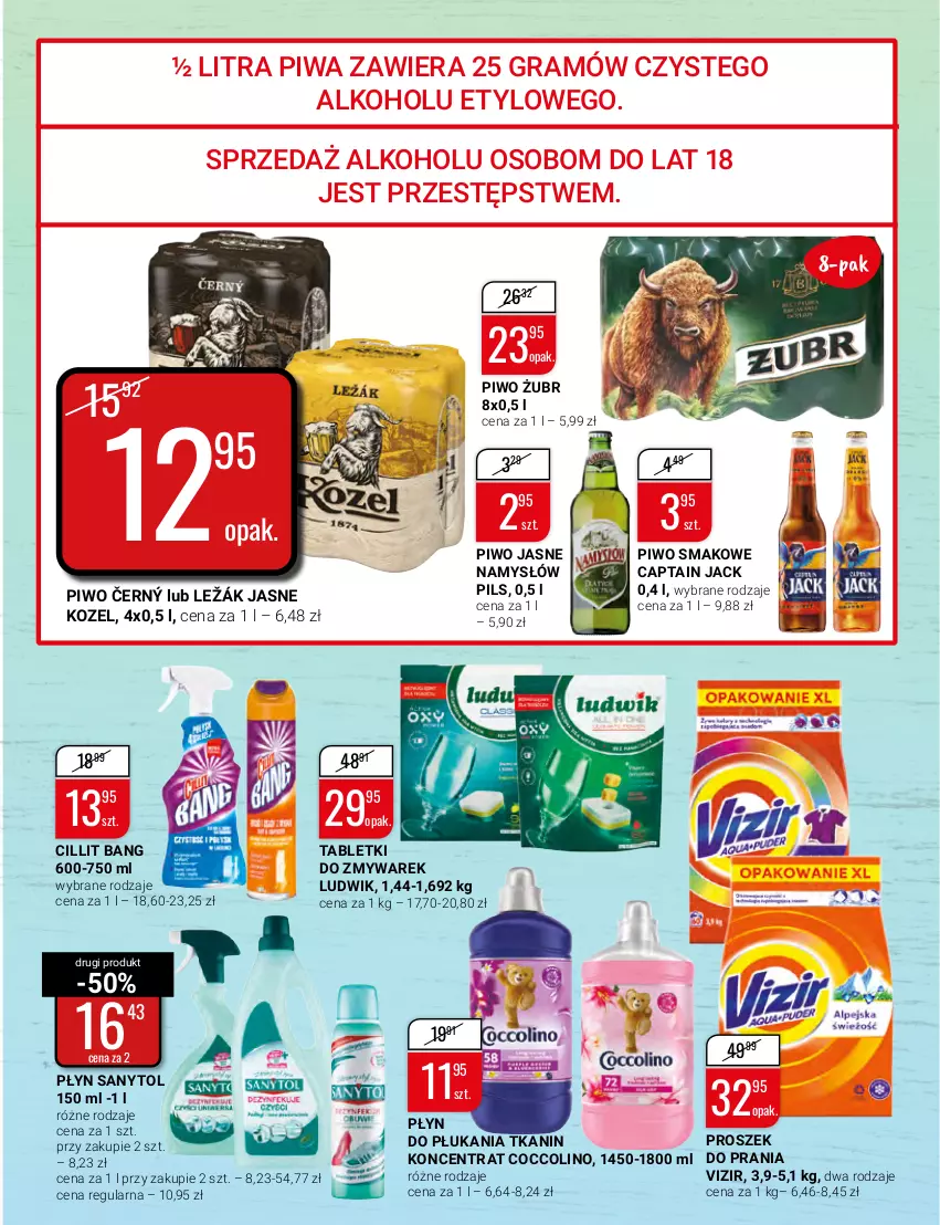 Gazetka promocyjna Bi1 - Letnie orzeźwienie - ważna 13.07 do 19.07.2022 - strona 12 - produkty: Captain Jack, Cillit Bang, Coccolino, Gra, Kozel, Ludwik, Namysłów, Piwa, Piwo, Piwo jasne, Sanytol, Tablet, Vizir