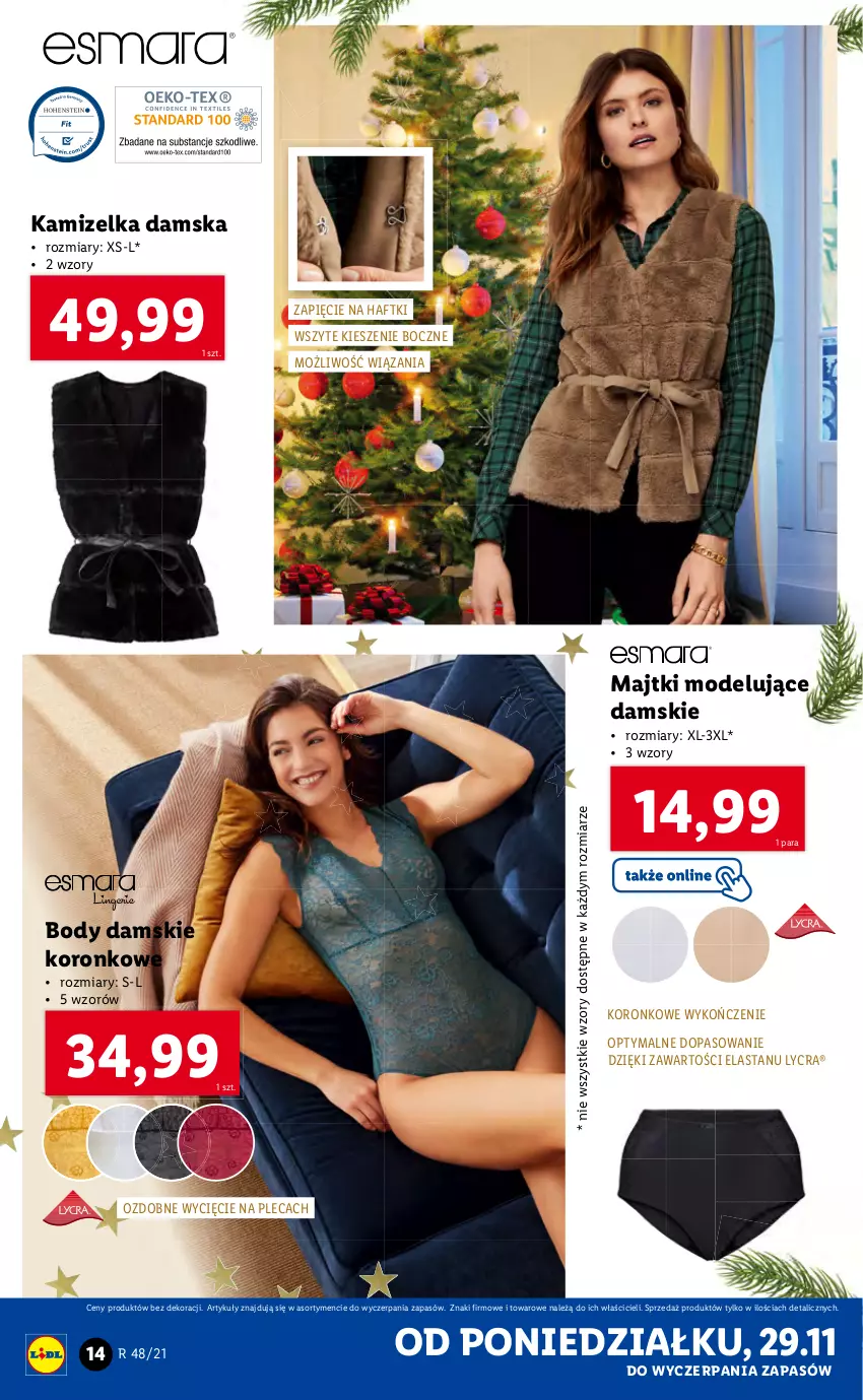 Gazetka promocyjna Lidl - GAZETKA - ważna 29.11 do 05.12.2021 - strona 14 - produkty: Body, Kamizelka, Majtki