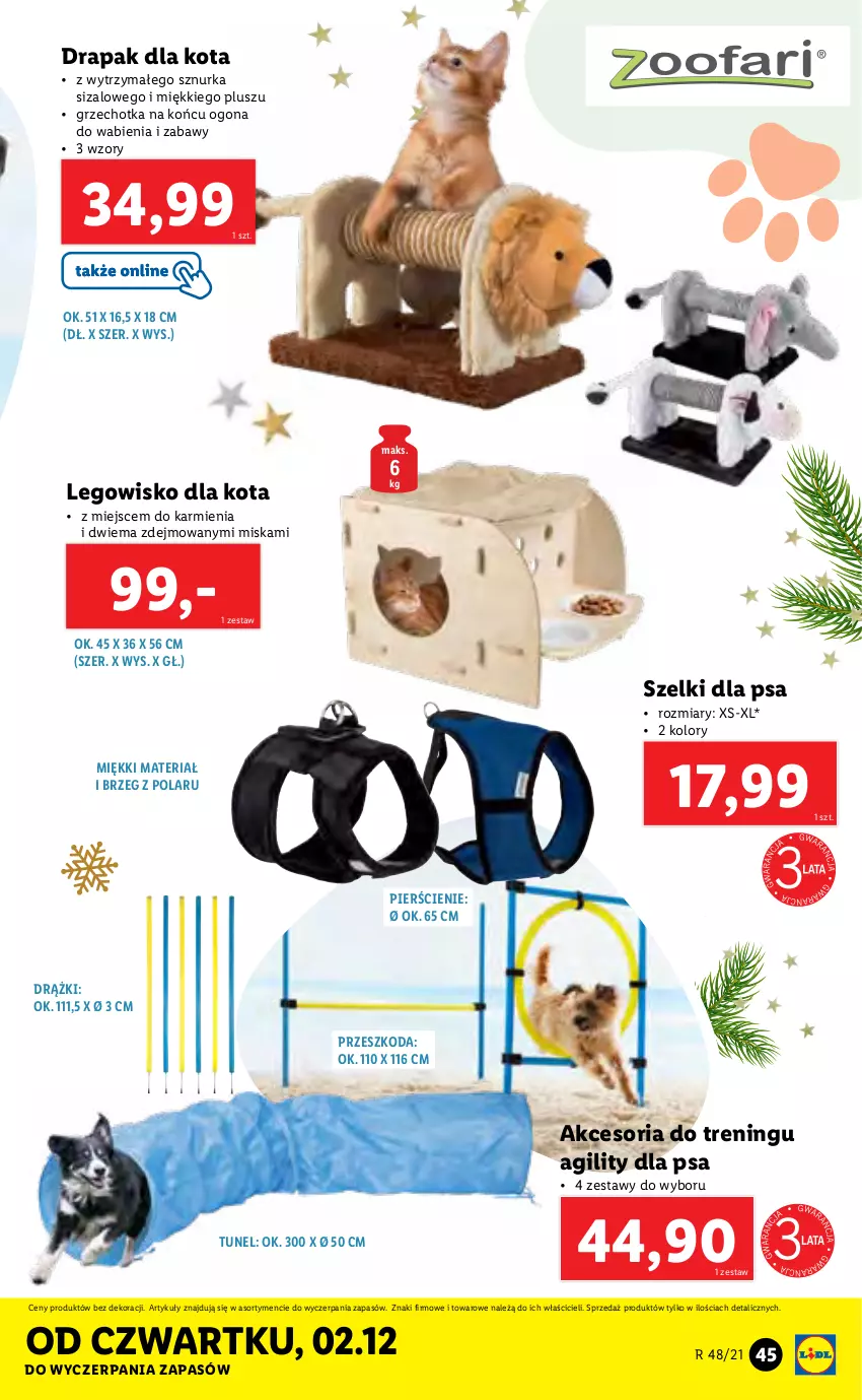 Gazetka promocyjna Lidl - GAZETKA - ważna 29.11 do 05.12.2021 - strona 45 - produkty: Drapak, Karmi, LEGO, Legowisko, Miska, Tunel