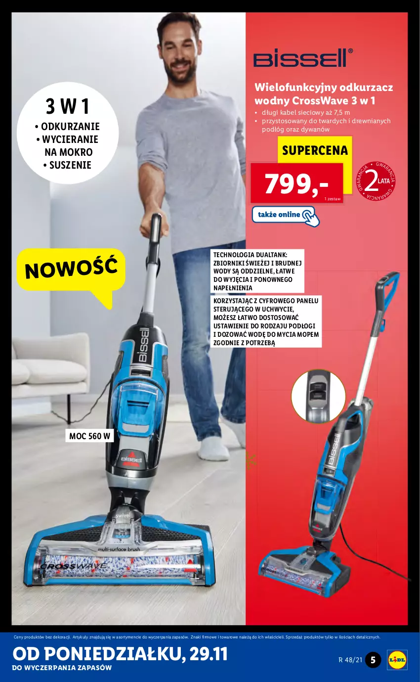 Gazetka promocyjna Lidl - GAZETKA - ważna 29.11 do 05.12.2021 - strona 5 - produkty: Dywan, Mop, Odkurzacz